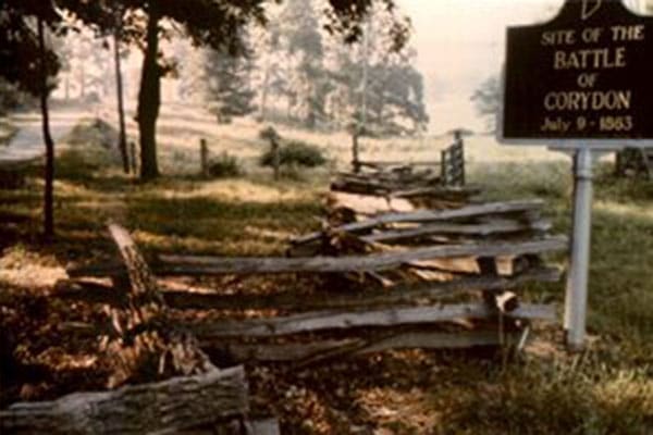 Battle of Coridon historic sign