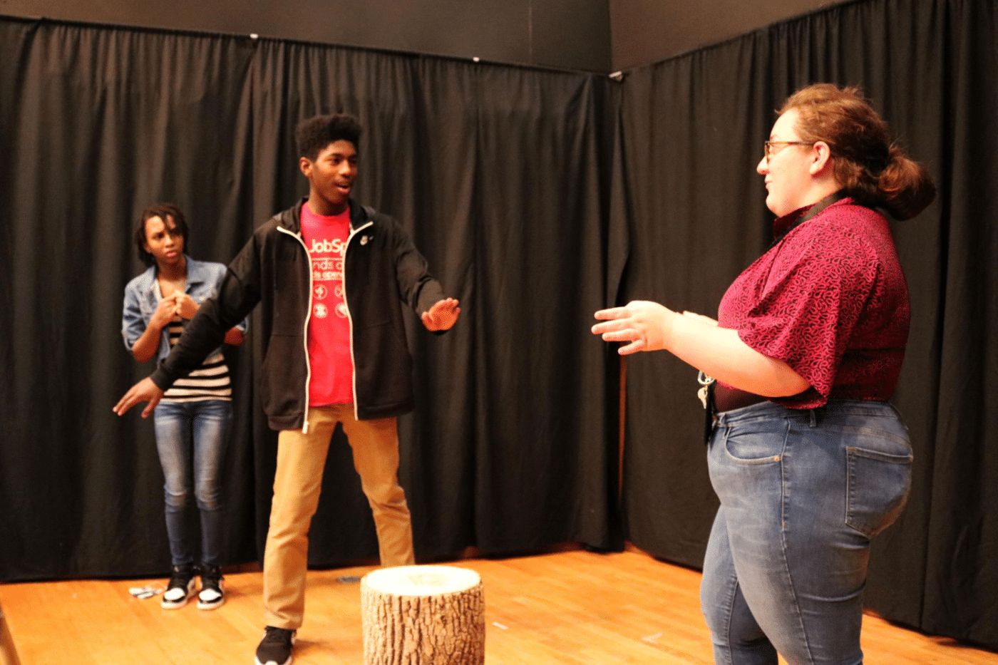 Journeys in Search of Justice Actors rehearsing the play