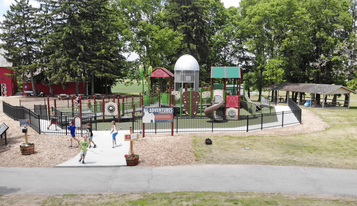 Aerial view of playground