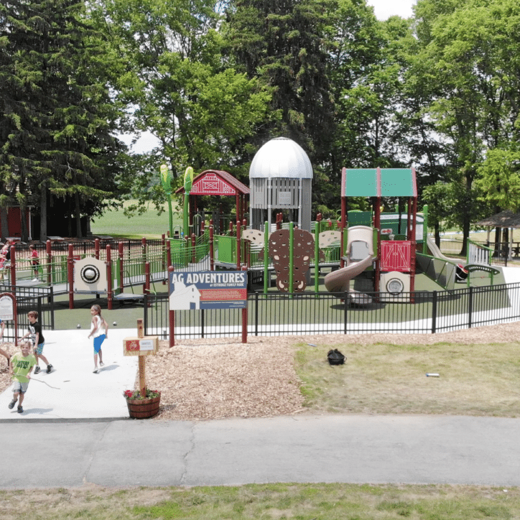 Aerial view of playground