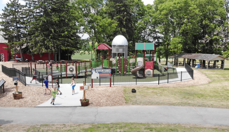 Aerial view of playground