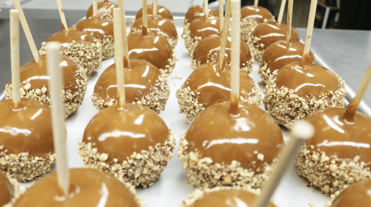 Hand-dipped caramel apples