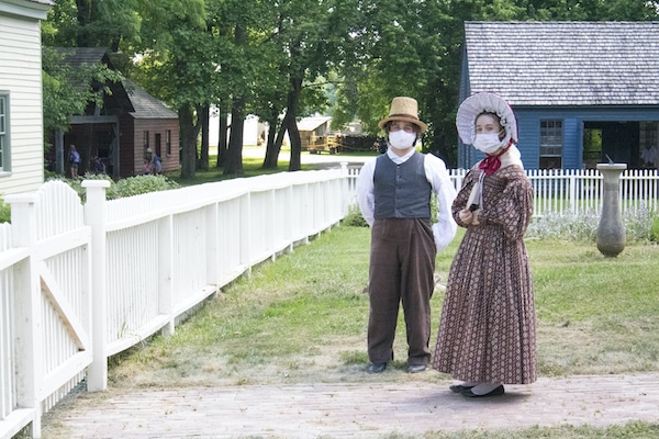 Conner Prairie Interpreters wearing masks