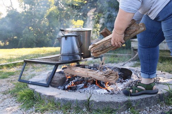 Building a campfire