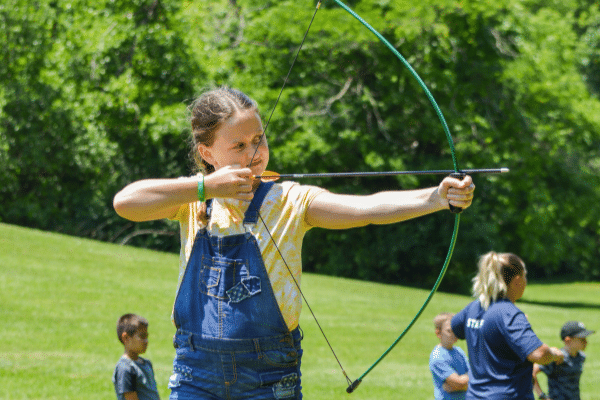 Campers doing archery
