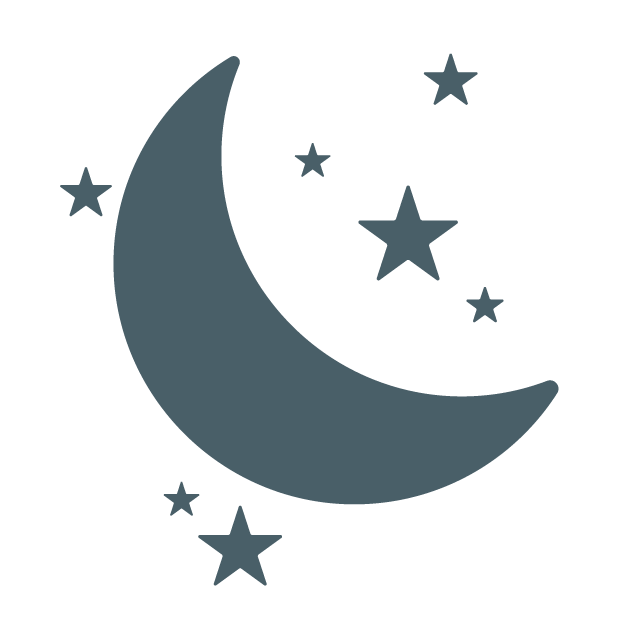 crescent moon and stars icon