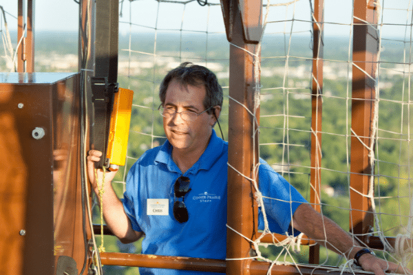 Chris Greiling flying the balloon