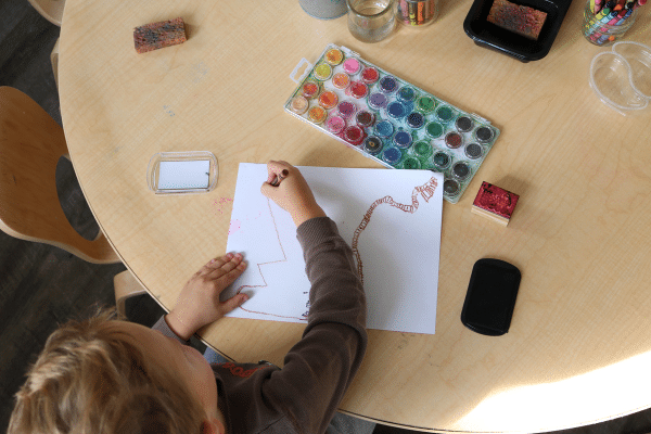 Preschool student drawing