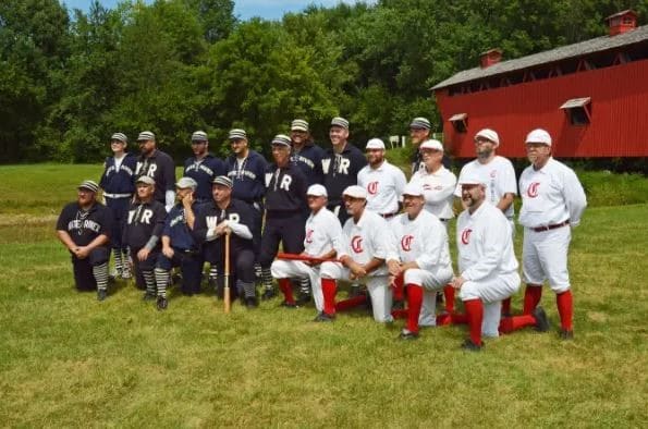 Historic Baseball teams pose for a team picture