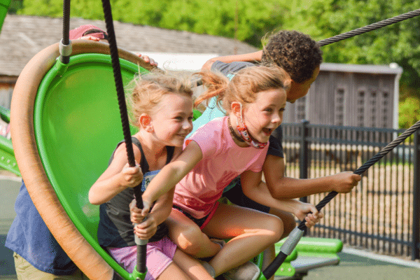 Children Having Fun On The Swing At Ag Adventures