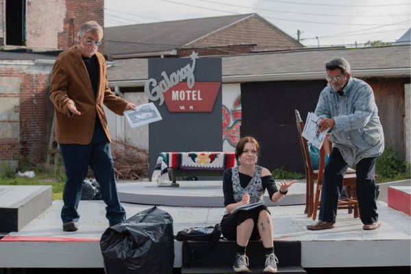 Fonseca Theatre Company actors rehearsing a play