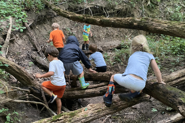 Preschool On The Prairie Students Exploring The Nature Trails