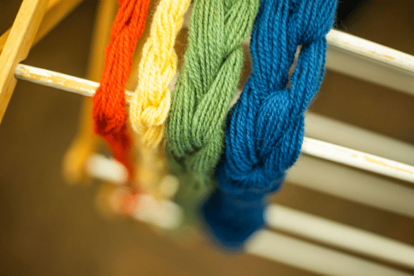 colorful yarn used for making scarves