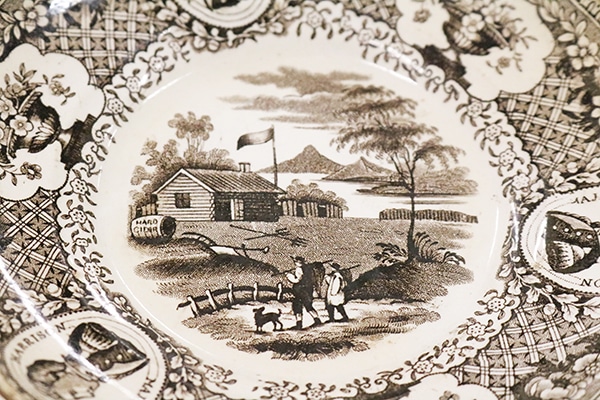 Black and white saucer