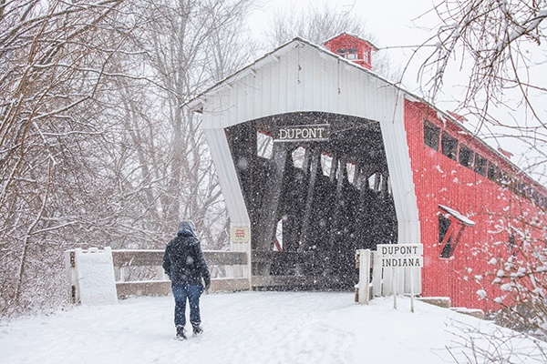 Covered Bridge in the snow
