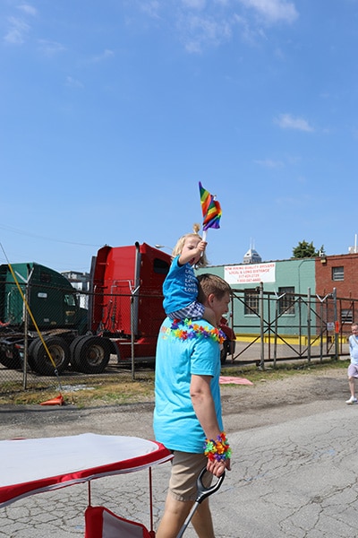 father and child at pride