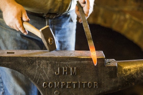 Man making a knife