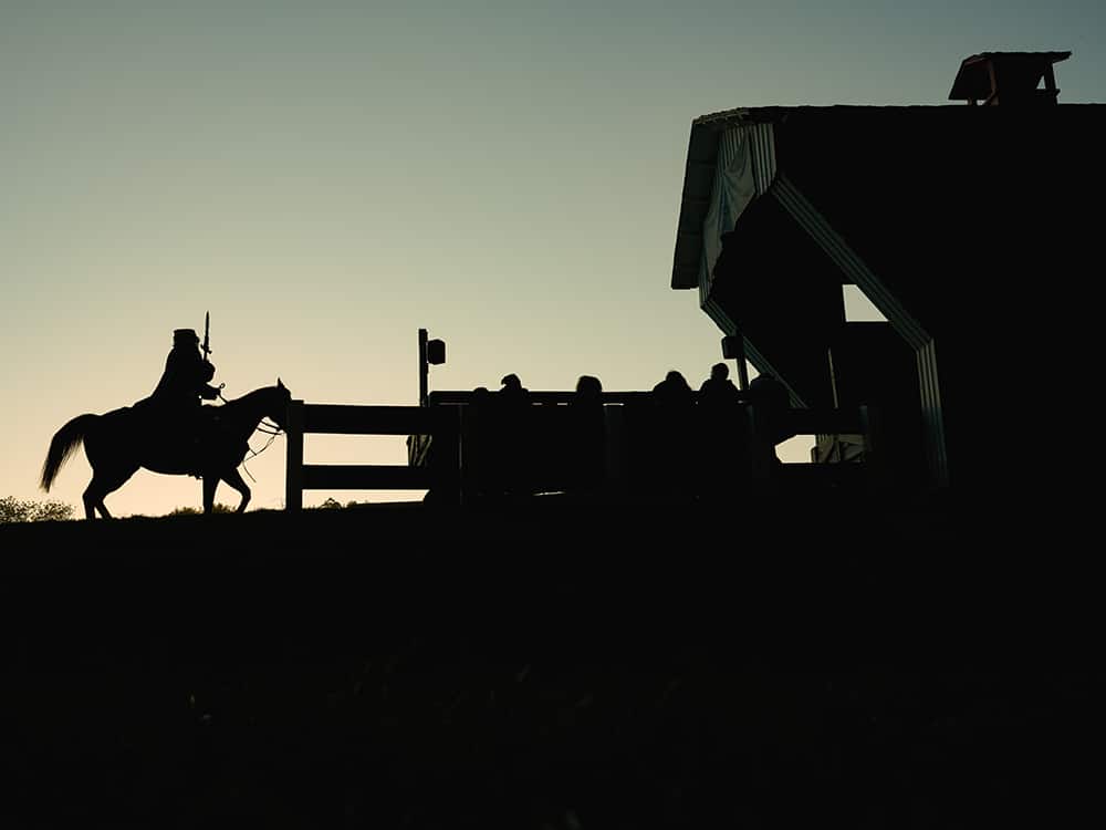 Headless Horseman Hayride at night