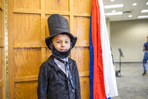 Child dressed as Abraham Lincolin