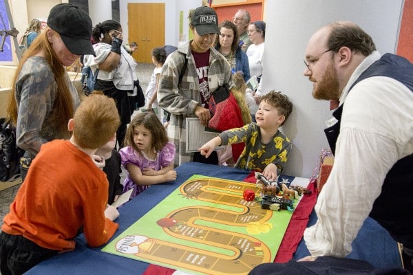 Children playing a game at Presidents Day