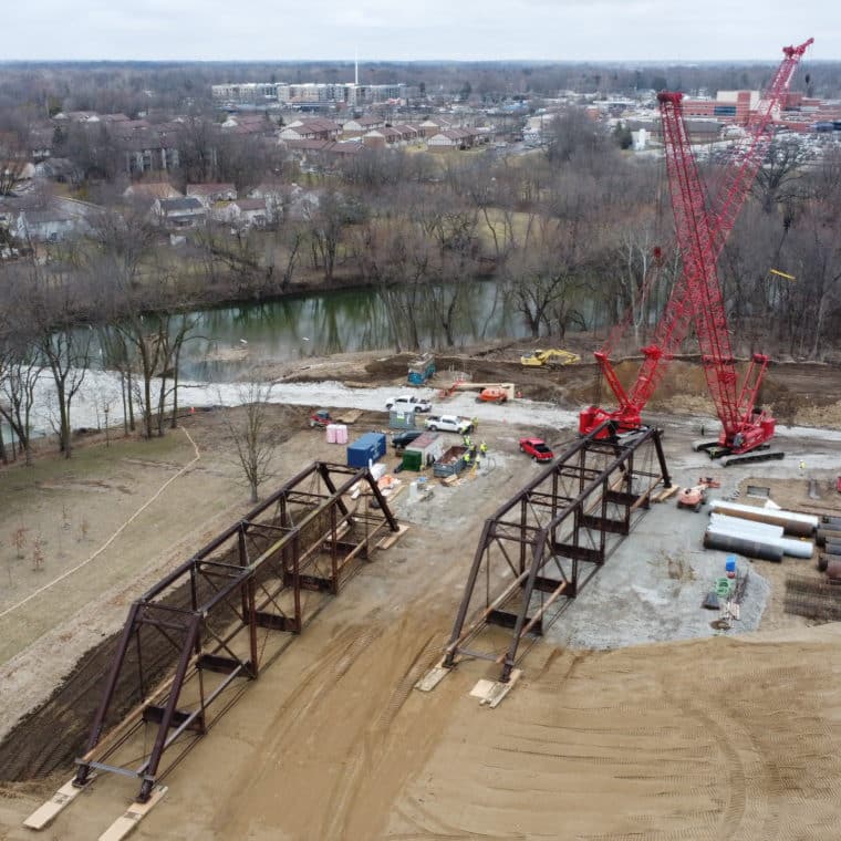 Bridge being moved