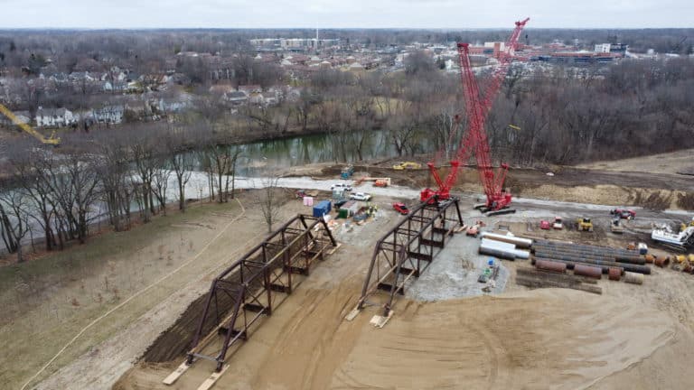 Bridge being moved