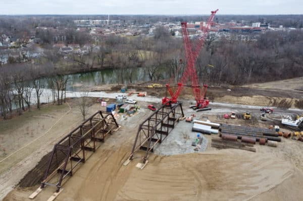 Bridge being moved