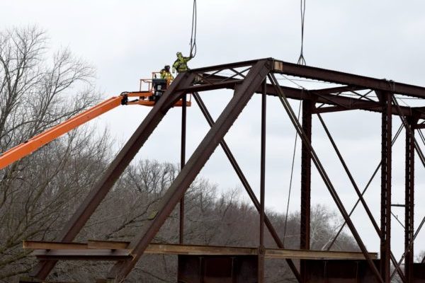 Bridge being moved