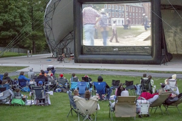 Members Watching a movie on the symphony lawn
