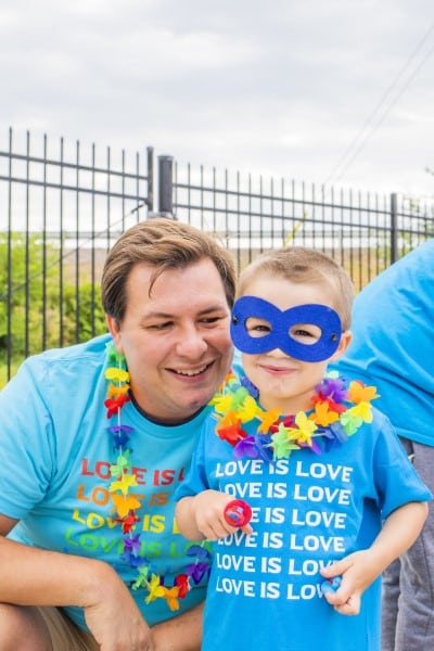 Father and son at Indy Pride with Conner Prairie