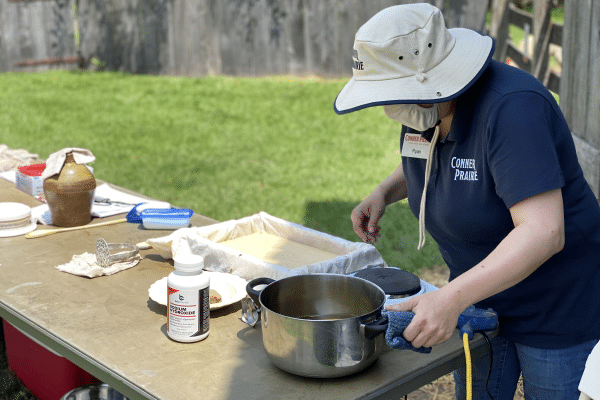 Conner Prairie Staff making soap
