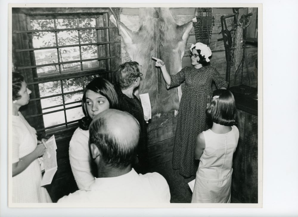 Image of guests in the trade post in 1972