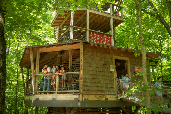 Family enjoying Treetop Outpost