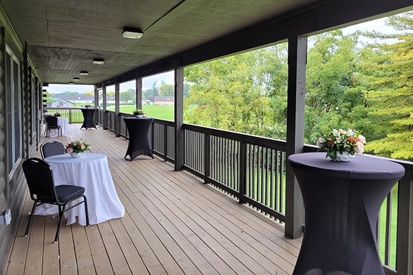 tables on a deck
