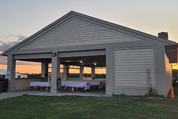 outside view of hilltop pavilion