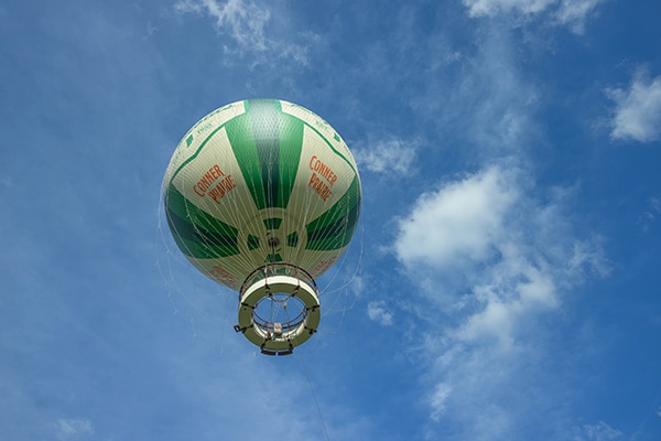 Conner Prairie balloon in the sky