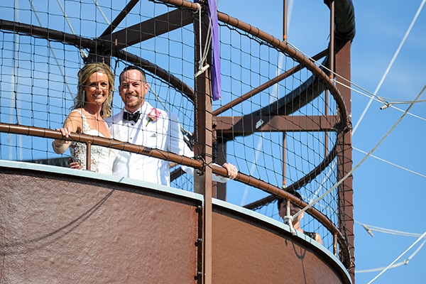 Couple in Balloon gondola